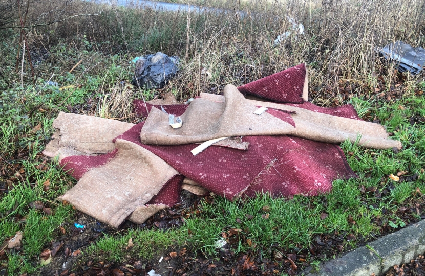 Carpet Fly-Tipped at Layby