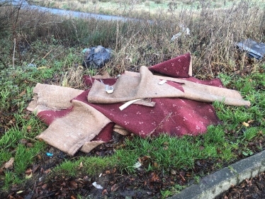 Carpets Fly-Tipped at the Layby